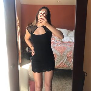 Urban Outfitters Black Eyelet Lace Bodycon Dress